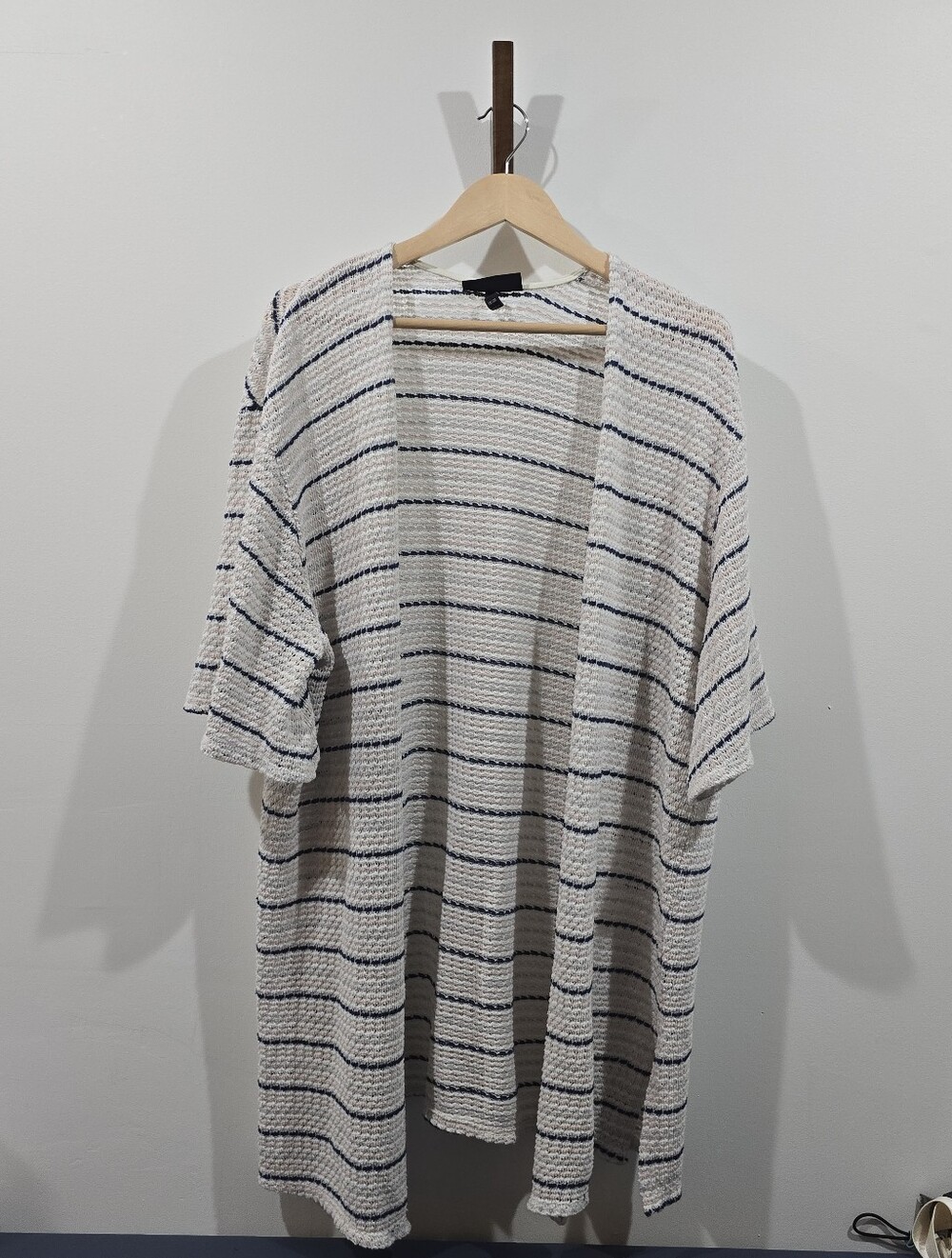 Lane Bryant Plus Size 18/20 Striped Open Front Longline Cardigan Kimono